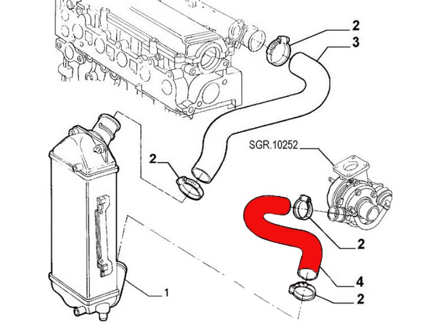 Turbine hose below Alfa 166 2.4 JTD