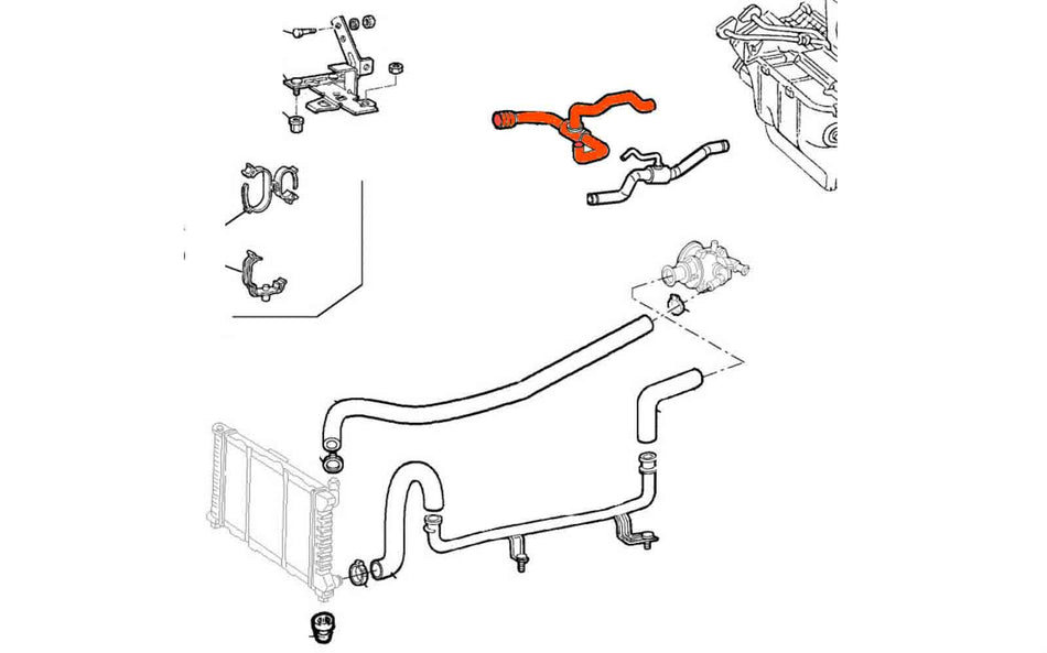 Water pipe (version 2) Alfa 166 2.5, 3.0, 3.2 V6 24V