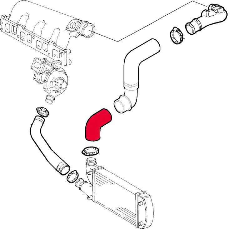 Upper turbine hose for intercooler Fiat Marea 1.9 JTD