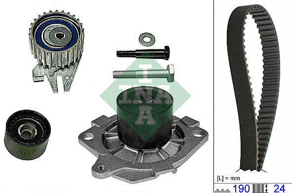 Kit zobatega jermena INA z vodno črpalko Alfa 145, 146, 147, 156 1.9 JTD