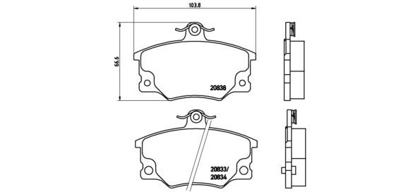 Brembo Brake Pads - front Alfa 145, 146, 155