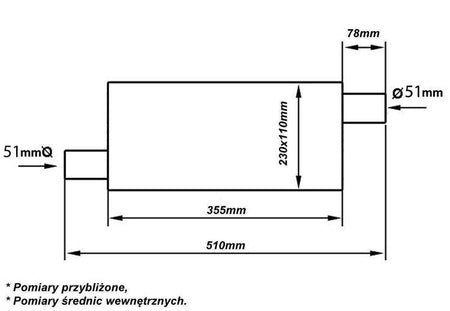 TurboWorks 51mm 409 Stainless Steel Middle Silencer 1/1 Outlet