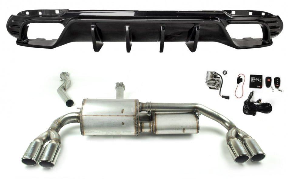Stainless steel rear muffler with diffuser (Quadrifoglio look) ULTER-SPORT Alfa Giulia 2.0T